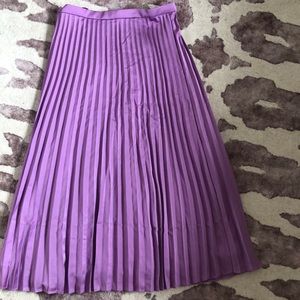 J. Crew Pleated Wisteria Purple Midi Skirt Size 4